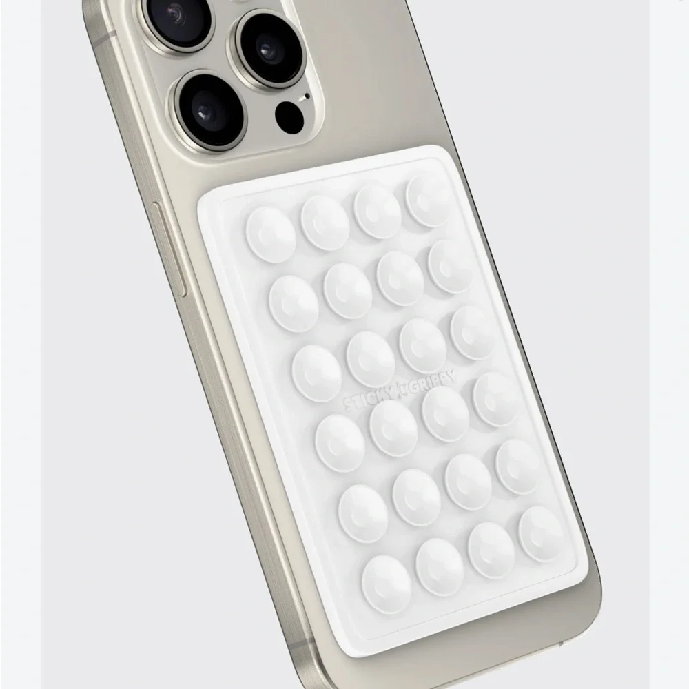 Sticky grippy Phone Grip suction cup white